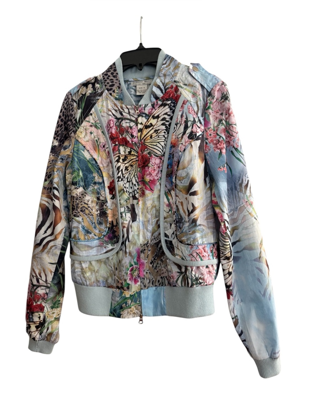 NWT Alberto Makali Floral  Print Zip  Jacket in Pastel Multi